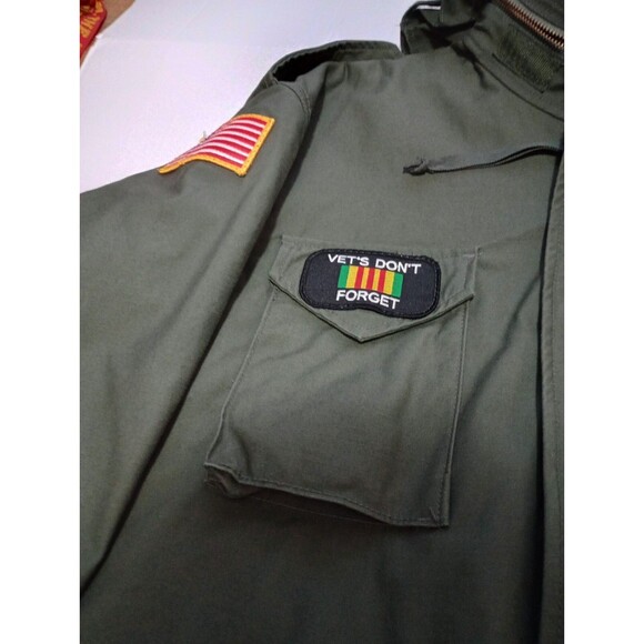 Vietnam Era Memorial Cold Weather Field Coat Large Patches Alpha Industries - Picture 9 of 14
